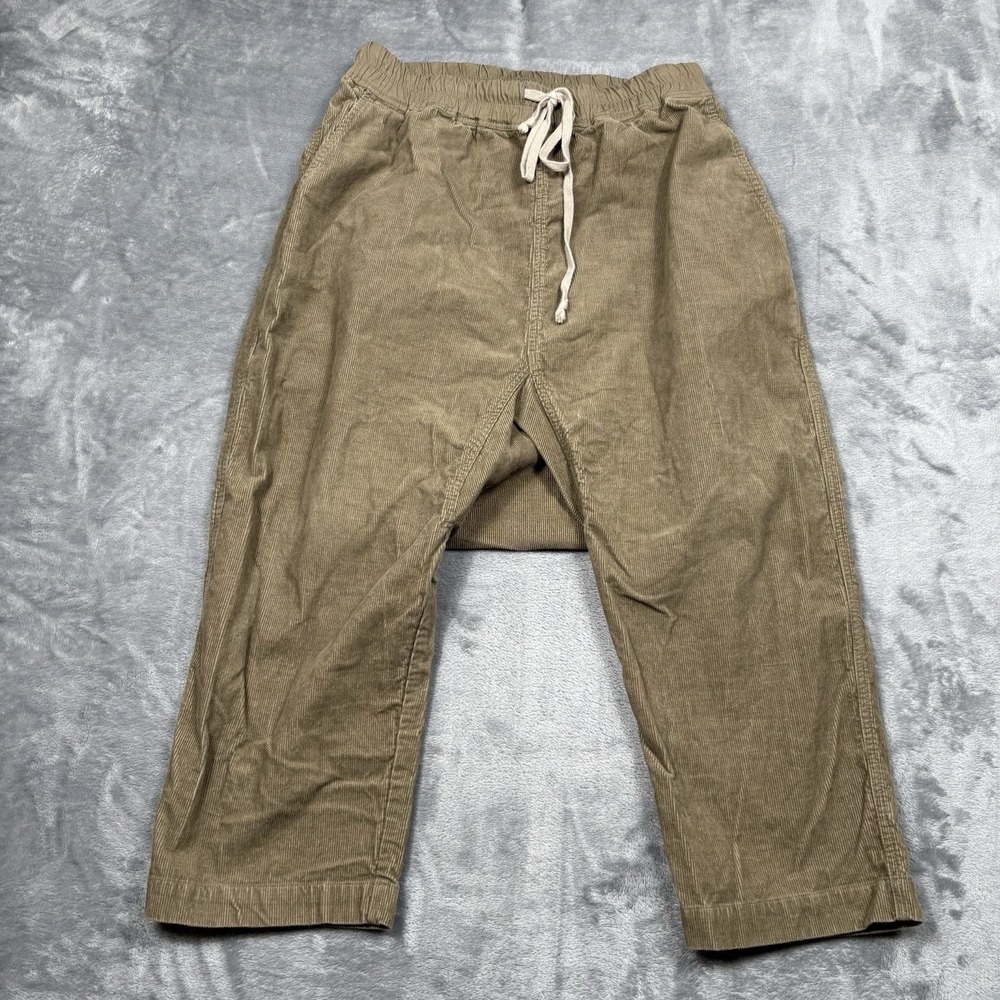Rick Owens RP20F2308-CW Dirt Corduroy Drawstring Cropped Pants IT 44 / 8 Medium